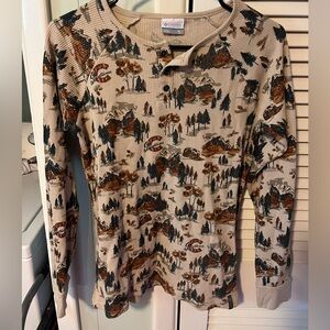 Columbia Western Print Waffle-Knit Henley